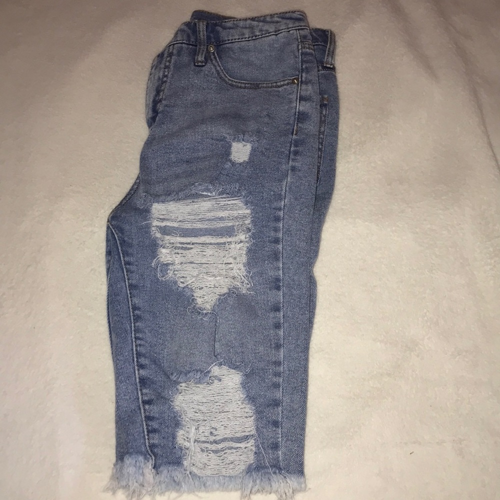 Biker ripped shorts